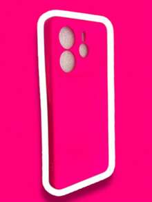 Redmi Note 14 4G / 5G Case - Silicone With Velvet - Rosa neón - Ver 2