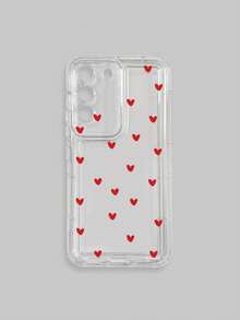1pc Red Heart Pattern Transparent Shockproof Phone Case, Compatible With IPhone & Galaxy Cases, Phone Cases, Galaxy Protective Cover Compatible With IPhone 17/17 Pro/17 Pro Max/16/16 Pro Max, Suitable For Personal Use Or As A Gift - Multicolor - View 53