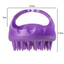 Pente de silicone para massagem no couro cabeludo, escova de silicone para massagem no couro cabeludo, para aliviar a coceira na raiz do cabelo e limpar o couro cabeludo, acessórios para cuidados com o couro cabeludo. - Multicolorido - Ver 4