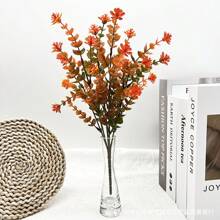 Outdoor Autumn Flowers, UV-Resistant Artificial Autumn Plants And Autumn Camellia Eucalyptus Artificial Autumn Flowers, Green Plants Are Suitable For Outdoor Home Porches, Terraces, And Thanksgiving Decorations