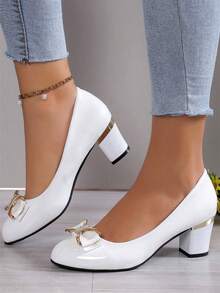 Geeyea Ladies' Elegant Bow High Heels - White - View 4