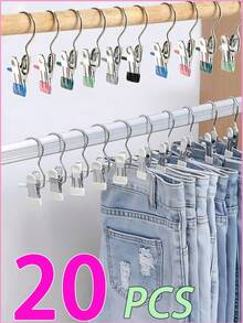 20/10/5/1 Pieces Of Stainless Steel Clothes Clip, Stainless Steel Clothes Hanger Hooks, Simple Stainless Steel Hook Clip,30/40/42 Pieces Of Stainless Steel Clips,Laundry Pegs With Hooks,(Coat) Hanger,Interior ,Portable Hanging Clothes Clip, Wardrobe Storage Racks, Clothes Hangers Easter Decorations, Mother's Day Clothing Spring Decorations, Holiday Decorations,Hanger Dress Pants Shoes Jeans Boots Skirt - Multicolor - View 13