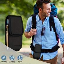 Durable Nylon Cell Phone Pouch With Adjustable Belt Loop - Lightweight Holster Case, Easy-Clean, Perfect For Daily Commute, Phone Pouch - Black - View 10