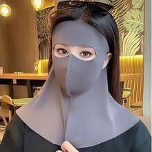 1pc New Ice Silk Full Face UV Protection Mask, Summer Face & Neck Shielding Sun Block Breathable Mask - Multicolor - View 16
