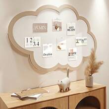 1 Pc Cloud Shaped Decorative Felt Board, Multipurpose Wall Decor, No Drilling Required, Suitable For Home & Office, School Supplies,Back To School - Multicolor - View 1