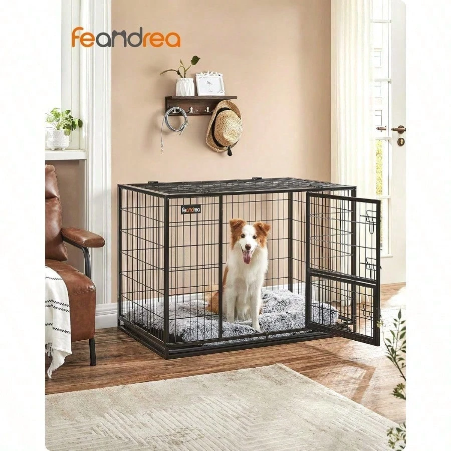 FEANDREA ペットケージ 犬ケージ 中型犬 大型犬 ダブルドア付き