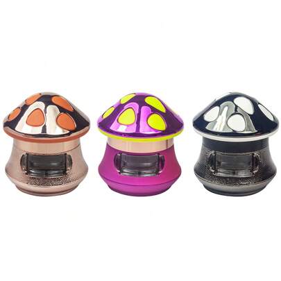 1 件装蘑菇形金属手动香草香料烟熏研磨机无线粉碎机适合日常使用礼物