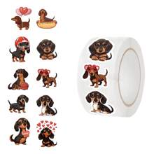 500pcs Dachshund Sticker Roll Dachshund Stickers Cute Stickers Cartoon Stickers Dog Stickers Kawaii Stickers Decorative Stickers Vinyl Waterproof Stickers For Water Bottle, Laptop, Phone, Skateboard, Scrapbooking, Journaling Gifts School Supplies, Back To School