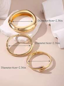 3pcs Set Vintage Minimalist Asymmetric Metal Water Drop Snake Bracelet, Personalized Exaggerated Simplified Geometric Abstract Design Luxury Elegant Bracelet, Suitable For Women's Daily Commute, Holiday Gifts, Parties, Fashion Photography, Runway Accessories