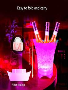 7L LED Lighted Party Ice Bucket With Long-Lasting Color Changing, Perfect For Wine And Champagne, Changes To 7 Colors - White - View 1