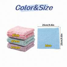 6pcs/Set Dish Washing Cloths, Thickened Non-Stick Oil Rags, Waterproof Odor-Free Dish Towels With Bamboo Charcoal, Lint-Free Cleaning Rags For Kitchen & Bathroom