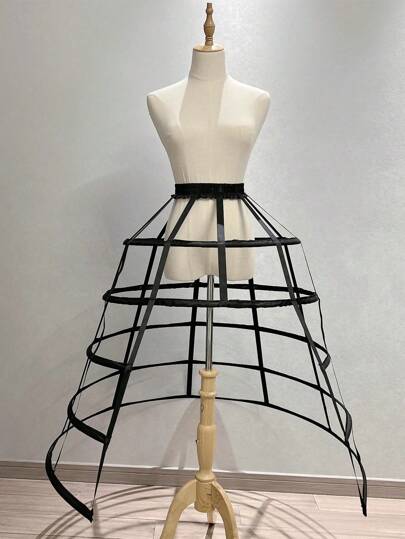 1 Stück Damen Cut Out gerüschter Vogelkäfig Fischgrätrock Krinoline Petticoat Unterrock für Mädchen Hochzeit Braut Unterrock Halbrock