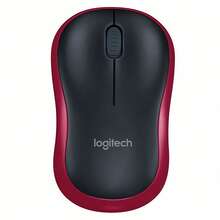 Logitech M185 Wireless Mouse Plug And Play, Driver-Free 12-Month Long Battery Life Silent And Quiet Buttons Portable Office Tool - Red - View 1