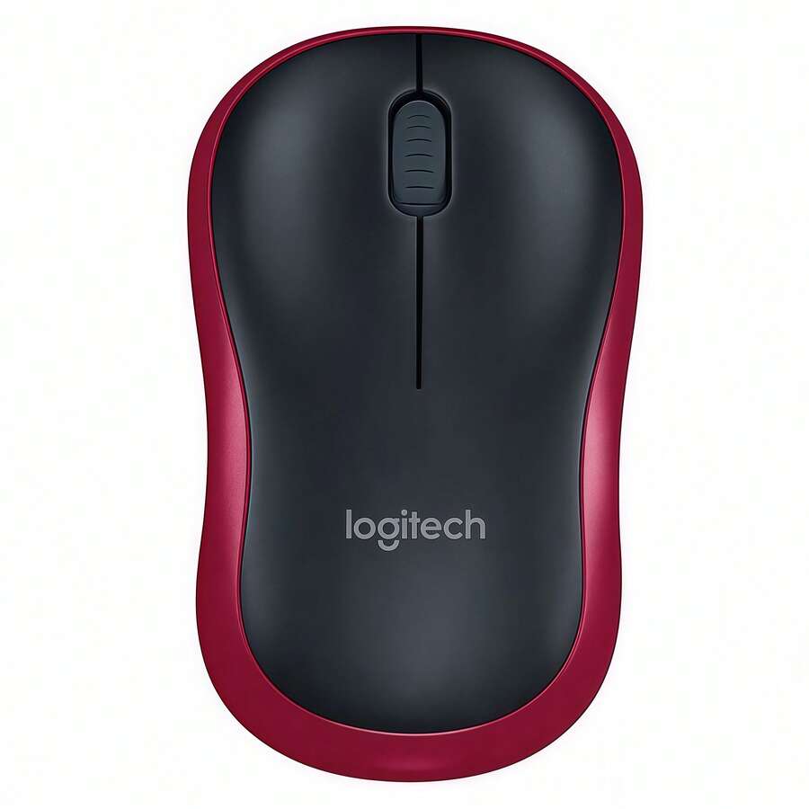 Logitech M185 Wireless Mouse Plug And Play, Driver-Free 12-Month Long Battery Life Silent And Quiet Buttons Portable Office Tool - Red - View 1