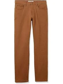 Men's Athletic Stretch Jeans - Colors - Dark Khaki Brown - View 7
