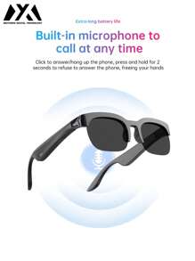 MEIYIXING MEIYIXING XG89 Wireless Glasses, Real-Time AI Smart Translator, Hands-Free Call Audio Glasses, UV-Resistant Sports Headphones