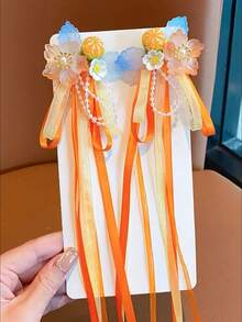 1 件儿童美人鱼发夹，带蝴蝶结，小女孩发饰，公主发型造型工具，带真实产品包装（无纸板） - 彩色 - 查看 11