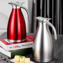 1PC Stainless Steel Vacuum Insulated Water Bottle, Household Large-Capacity Cold Water Thermos Bottle, 2L European-Style Coffee Pot, Milk Tea Pot, Essential Water Bottle For Home And Camping, 24-Hour Insulation