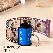 Personalized Photo Keychain, Customized Keychain With Text, Customized Name Keychain, Movie Film Keychain, Mini Photo Album, Keychain - Multicolor-i Love You - View 6