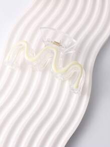 1pc Transparent Oil Drop Design Large Shark Claw Hair Clip, High-End Hair Accessory Fashion Hair Accessories Beauty Claw Clips Boho Hair Claw