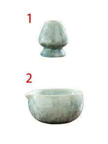 1件/2件/3件/4件 宝石绿晶彩陶瓷抹茶四件套 - 抹茶碗、抹茶打蛋器、抹茶杯、搅拌棒。抹茶冲泡工具套装、甜点烘焙工具套装、茶饮制作工具套装。日式抹茶爱好者礼盒套装 - 彩色 - 查看 18