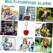 New Personal Alarm, Heart-Shaped Alarm, Women's Self-Defense Alarm, Outdoor Portable Alarm, Keychain Accessory, Self-Defense Keychain, Button Battery (LR44*3) Personal Alarm, Compact, Flashlight, 125dB High Decibel Alarm, LED Flashing Light, Suitable For Women And Elderly As Emergency Alert Device