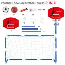 2-In-1 Kids Basketball Hoop & Football Goal Toys, Indoor & Outdoor Sports Interactive Parent-Child Activities