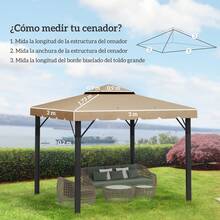Outsunny Canopies, Gazebos, Pergolas & Accessories - 卡其色 - 查看 7