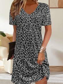 Robe de vacances décontractée, légère et élégante pour femme. Polyvalente et affinante, avec un motif floral pour le printemps/l'été. Convient pour l'extérieur, la maison, les voyages, le travail. Disponible en grandes tailles
