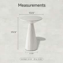 COZAYH Small Pedestal End Table Round Farmhouse Martini Table Wood Plant Stand Rustic Drink Table For Small Space Living Room, Walnut, Black, White - 凹槽錐體底座 白色 - 查看 4