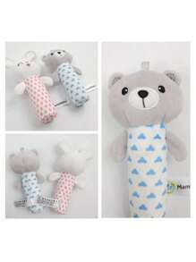 Baby Toys Crinkle Paper BB Stick Round Rattle Baby Soother Round Rattle Cartoon Animal Grab Stick, Suitable For 0-3 Years Old Babies