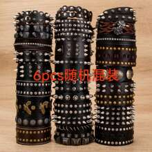 Juego de 6 piezas/12 piezas/18 piezas de pulseras vintage estilo minimalista punk para hombre