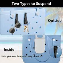 Sanchamy 4PCS Hook Accessories Bogg Bags Cup Holder Connector Holder Insert Hook-Secure And Organize Your Items In Your Beach Tote Bag-White - 黑色 - 查看 11