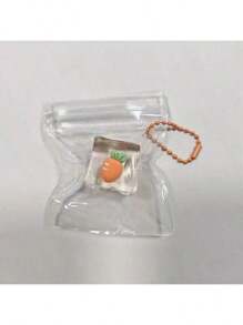 1 pieza Mini juguete antiestrés de exprimido de fruta transparente, juguete antiestrés de rebote lento, juguete de exprimido para liberación de dopamina de verano, color aleatorio de la cadena colgante, regalo para cumpleaños, Halloween, Navidad