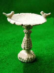 1 件欧式迷你仙境喷泉带鸟树脂收藏摆件，适用于室内外装饰、家居小雕像、盆栽景观配件微型花园装饰摆件 - 彩色 - 查看 5