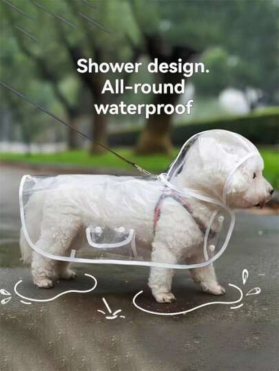 Impermeable transparente para perros, a prueba de viento y agua, adecuado para perros pequeños, medianos y grandes, impermeable para mascotas, adecuado para perros pequeños y medianos, osos de peluche y bichones frisé, para usar al caminar bajo la lluvia (se recomienda comprar una talla talla grande grande; mida el tamaño del Body de su mascota antes de comprar para asegurar un ajuste cómodo)