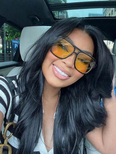 1 Pair Fashionable Aviator Style Glasses, Suitable For Daily Wear, Outdoor, Driving, Travel And Party, Women's Eyewear Accessories, Essential Autumn/Winter Women's Outfit, Suitable For Summer Beach Vacation, Outdoor, Travel, Back To School College Style Business Casual Gift