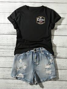 Camiseta casual de cuello redondo con estampado de vaquero estilo occidental para mujer de talla grande, Camiseta de manga corta estilo occidental retro de los 90 de talla grande, Camiseta casual de verano de talla grande, Regalo para ella