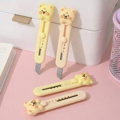 Mini Estilete Fofinho Formato Ursinho Retrátil Pratico