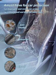 100-Pack Disposable Car Seat Covers – Universal Size Waterproof Dustproof Seat Protectors For Cars Trucks SUVs , Reusable Or Disposable Use, Prevent Oil Stains Rust Dirt Damage, Ideal For Auto Repair Shops Beauty Salons And Home Garages, Easy Fit Quick Install Tear-Off Design