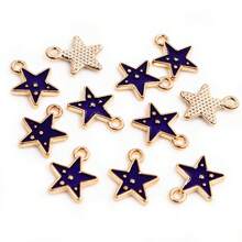 10 peças pingentes esmaltados fofos com raios, lua, estrela, nuvem, pequeno, liga de metal, faça você mesmo, acessórios para fazer joias, descobertas para colar, brincos, pulseira