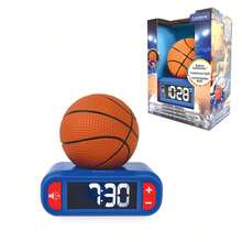 Reloj despertador digital con luz de noche en 3D de baloncesto y efectos de sonido - Naranja - Ver 3
