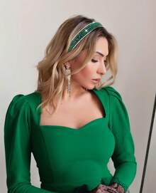 Rhinestone Headband - Dark Green Bling Sparkly Crystal Diamond Thin Hair Band For Women & Girls, Fashion Accessory For Holiday, Birthday Gift - Navy Blue - View 10