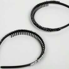 4Pcs Fashion Rhinestone Headband For Women With Teeth Non Slip Head Bands Comb Headbands Crystal Hairband Sparkly Diamond Hairbands Hair Accessories - Blackgray,silver,navy - View 7