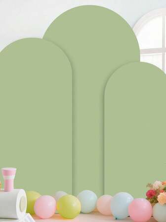 Arch Background Bracket And Cover Set Gray Green Arch Cover 3 PiecesGold Wedding Arch Frame Background Arch With Cover For Wedding Ceremony Party Reception Decoration