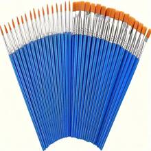 30pcs Flat & Pointed Tip Paint Brushes Set, Ideal For Acrylic Oil Painting, Canvas, Face Painting, Art Supplies, Great For Artists & Hobbyists, Perfect For Back To School Season
