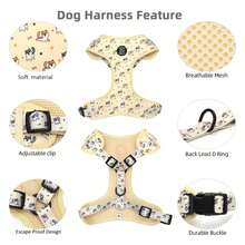 6pcs Dog Harness Set,Bowtie & Bandan, Adjustable Dog Harness And Collar,Dog Leash With Poop Bag Holder Set,For Pet Dog Walking. - Multicolor - View 4