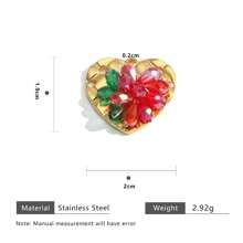 1pc Stainless Steel Gold-Plated Heart-Shaped Hand Woven Bead Pendant DIY Jewelry Making Accessory Suitable For Women's Daily Wear