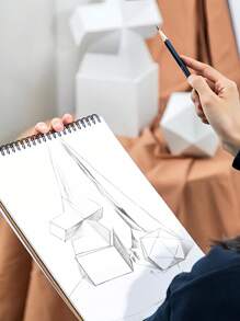 1pc 30 Page Universal Sketchbook, Drawing Book, Art Book, Hand-Drawn Book For Art Students, Blank, Thickened, Coiled Loose-Leaf, Hard Shell, Top-Flip School Supplies, Back To School