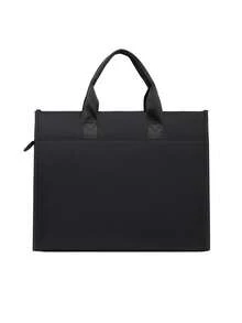 Portable Document Bag Large Capacity Business Briefcase Large Capacity Office Bag Tote Bag - Multicolor - View 4
